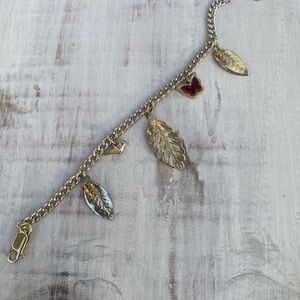Handmade Adjustable Vintage Goldtone charm Bracelet